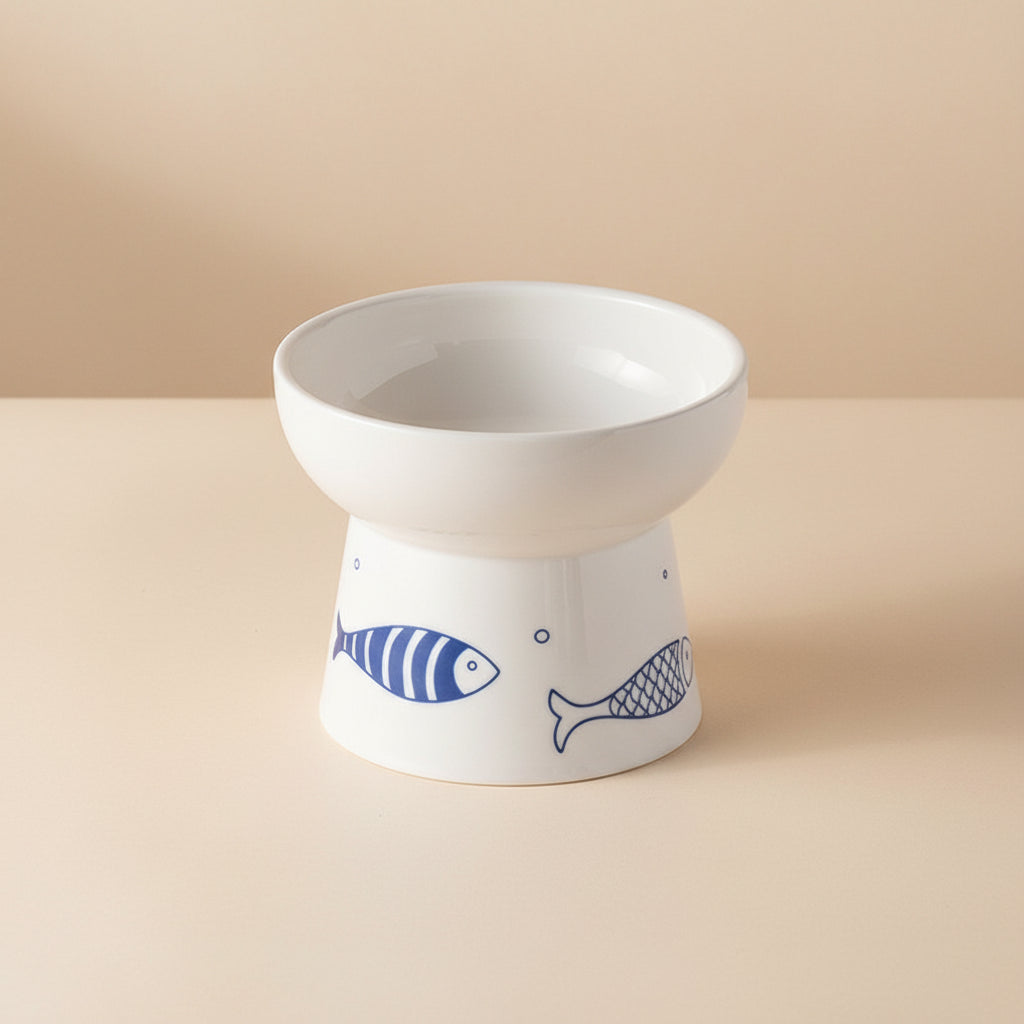 Elevated Ceramic Pet Bowl — Non-Slip Raised Design (400ml)