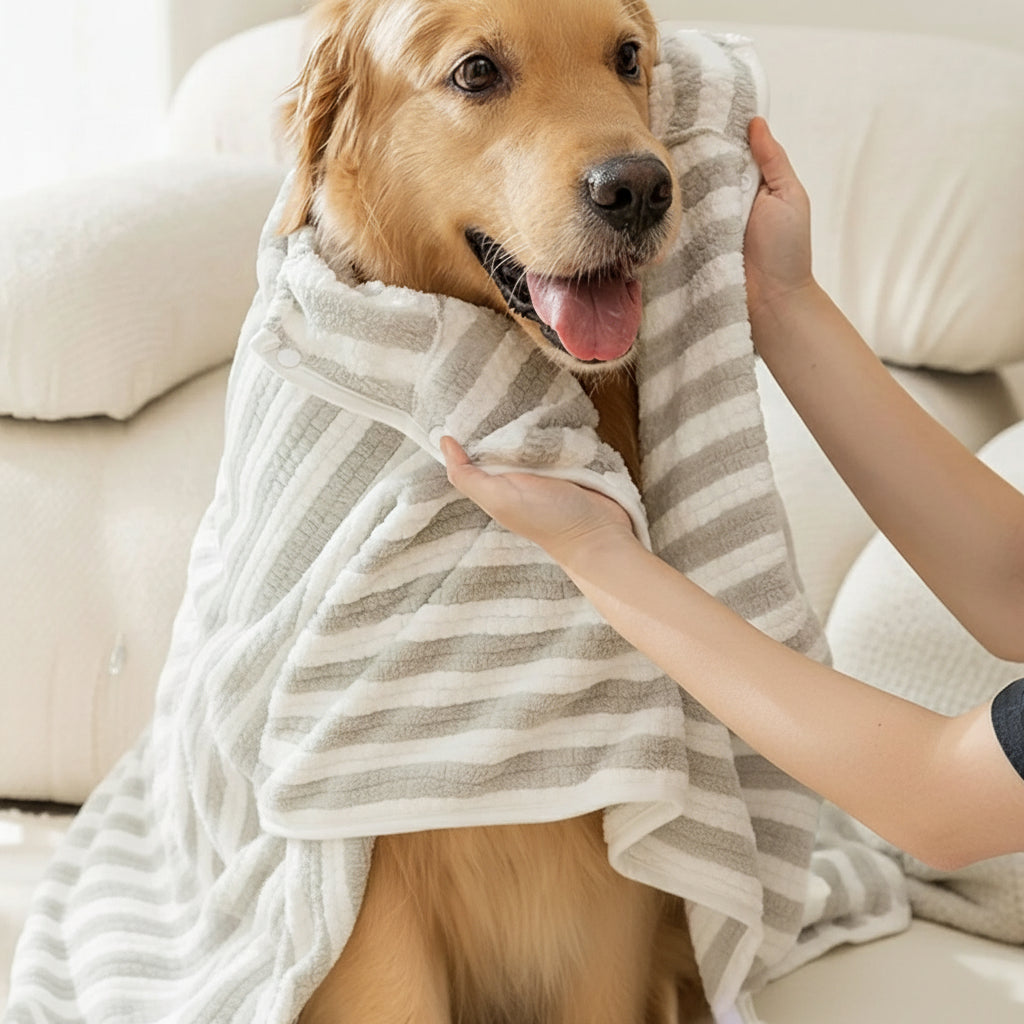 Fast-Drying Pet Bath Towel | Soft Absorbent Wrap for Dogs & Cats