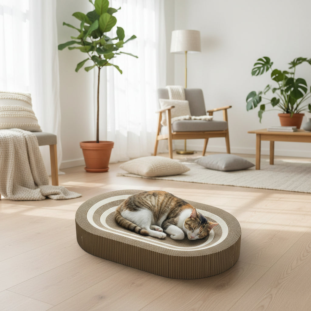 Handmade Oversized Sisal Cat Scratch Nest – 65CM Oval Lounge Bed