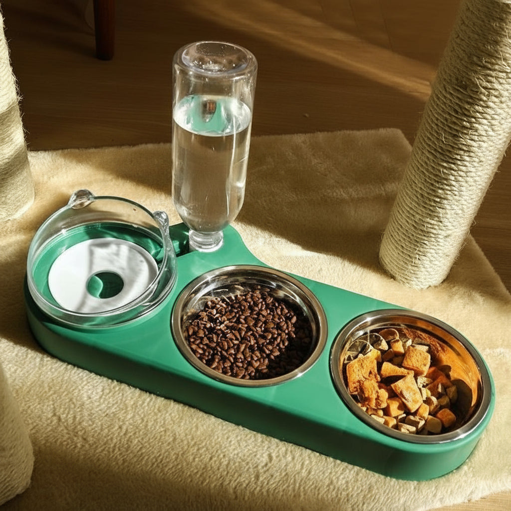 Smart Dual Pet Bowl with Automatic Water Refill | Ergonomic Design