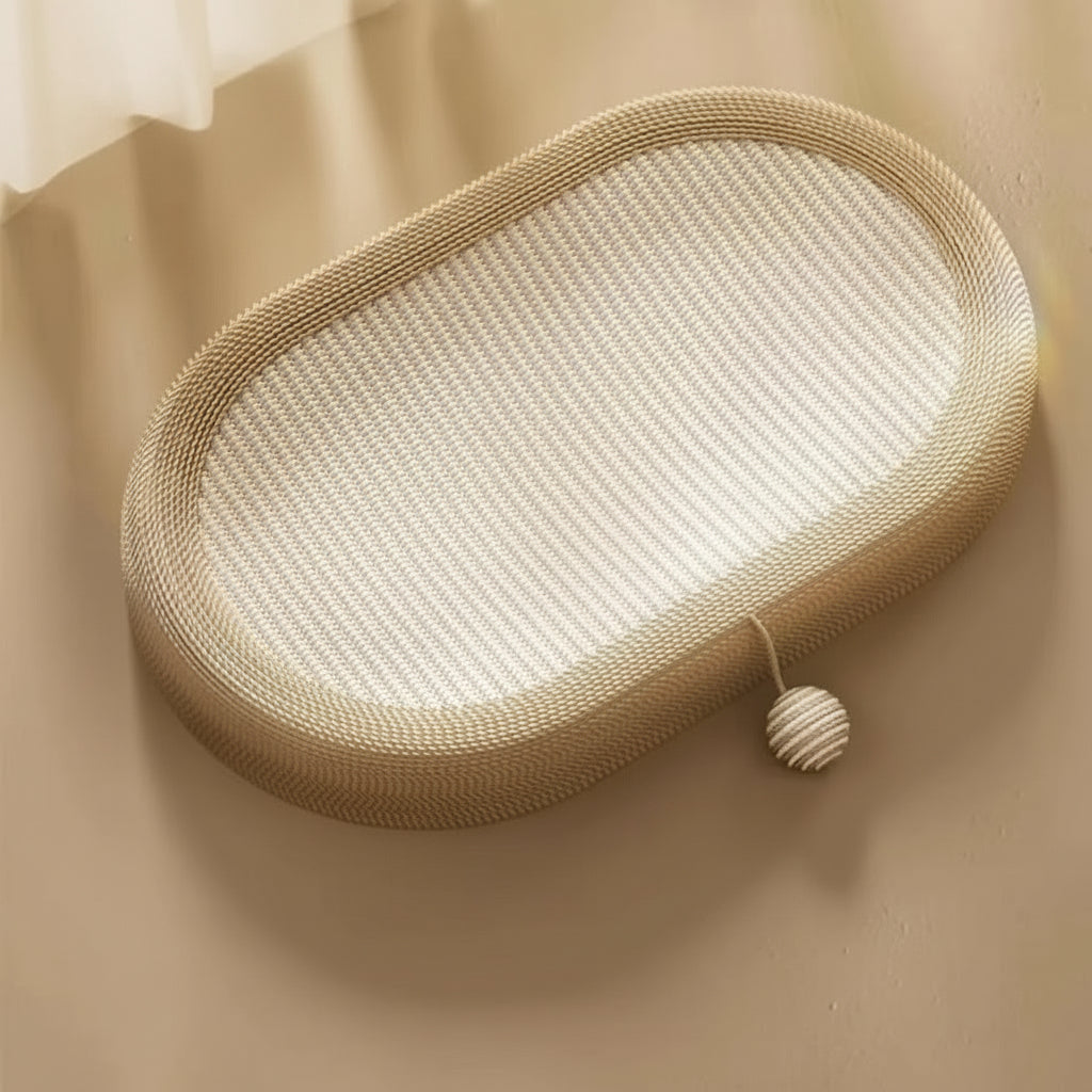 Handmade Oversized Sisal Cat Scratch Nest – 65CM Oval Lounge Bed