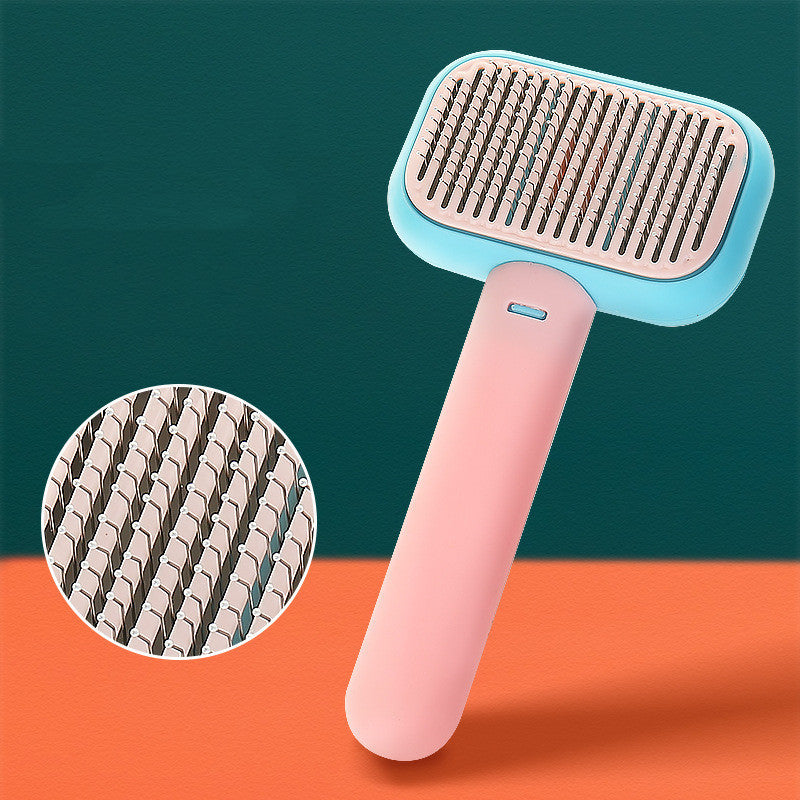 Self-Cleaning Pet Brush | Gentle Deshedding & Massage Comb for Dogs & Cats