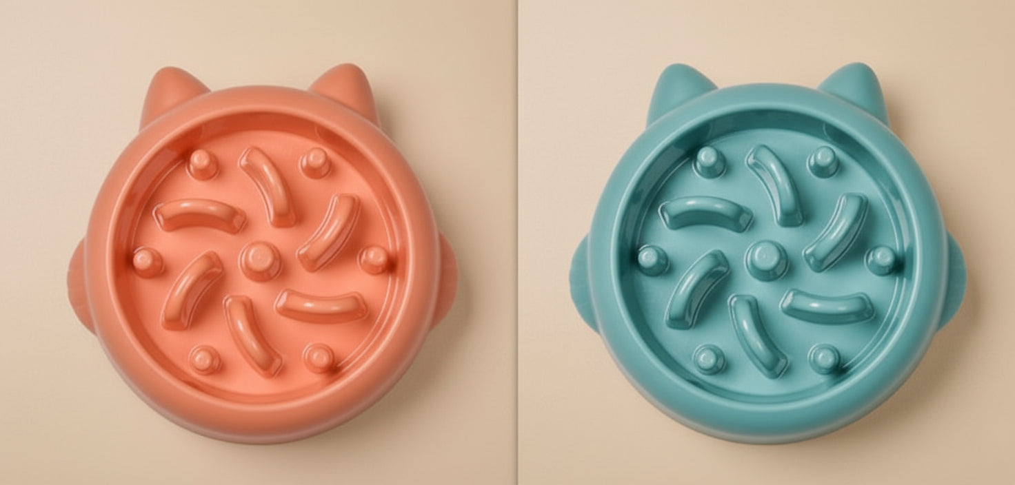 Slow Feeder Pet Bowl – Anti-Gulping Design for Dogs & Cats