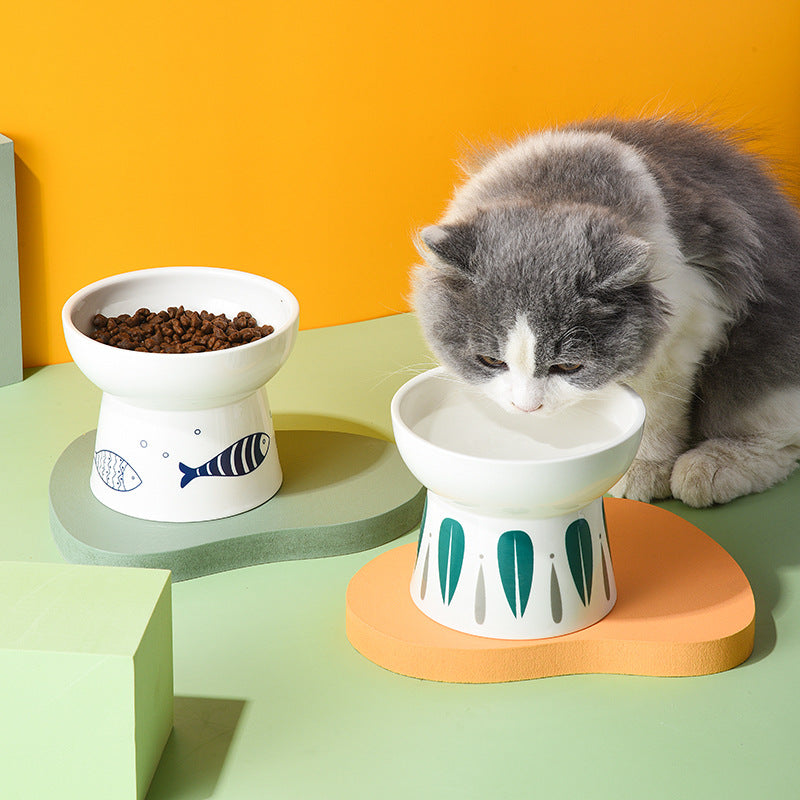 Elevated Ceramic Pet Bowl — Non-Slip Raised Design (400ml)