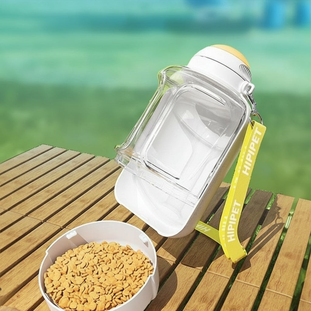 2-in-1 Portable Pet Water Bottle & Feeder