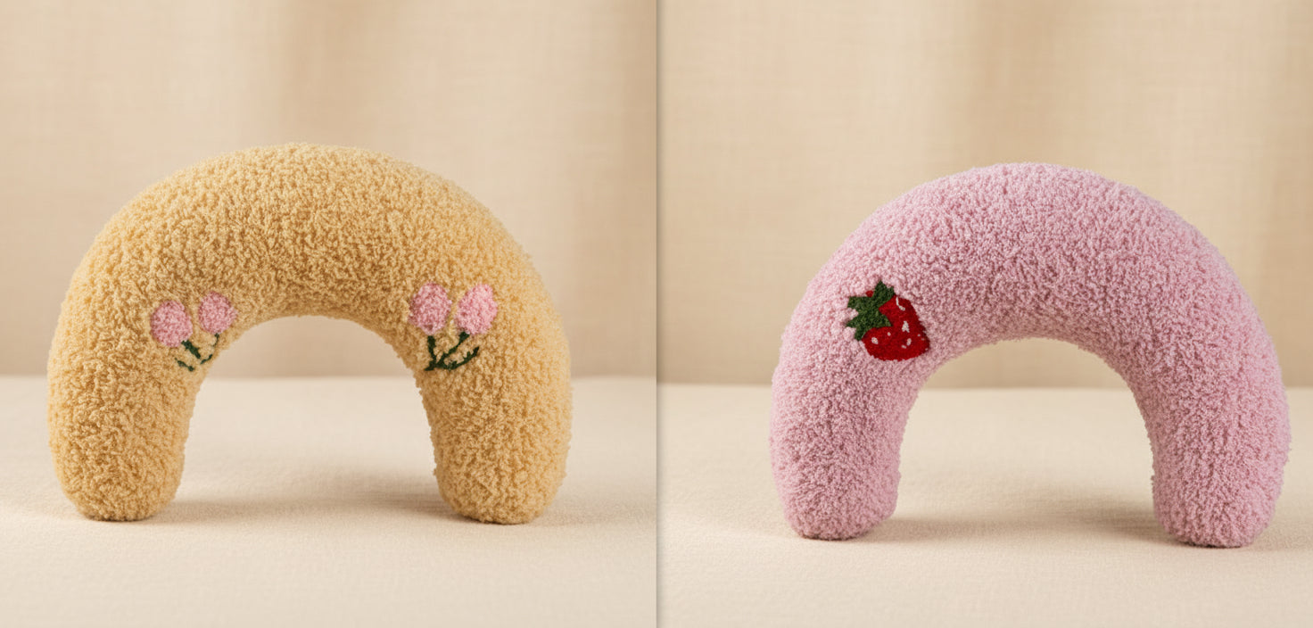 U-Shaped Plush Cat Pillow | Soft Cervical Support & Cozy Play Cushion