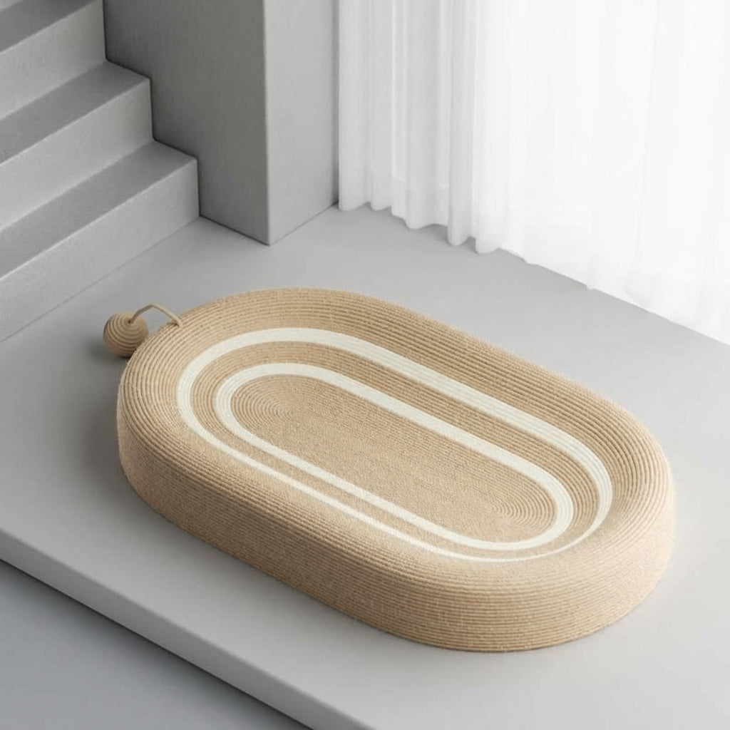 Handmade Oversized Sisal Cat Scratch Nest – 65CM Oval Lounge Bed