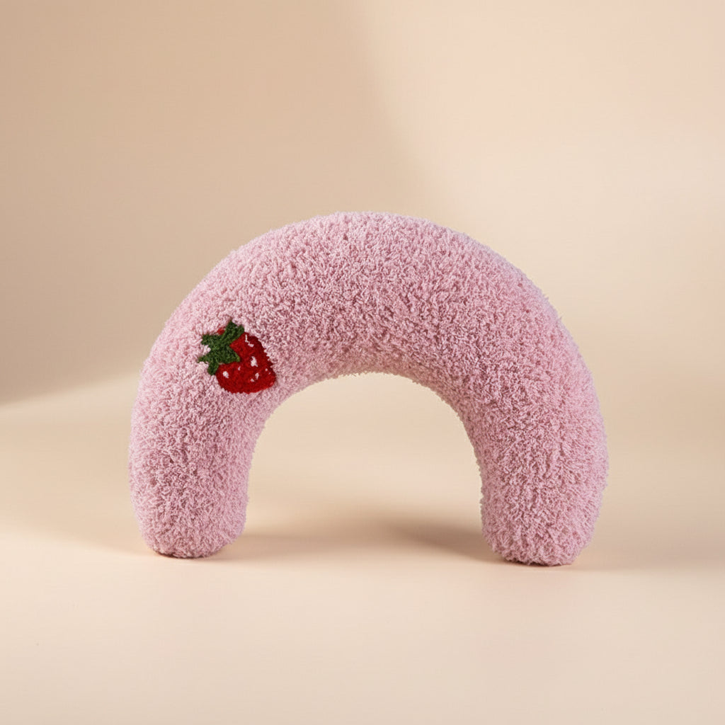 U-Shaped Plush Cat Pillow | Soft Cervical Support & Cozy Play Cushion