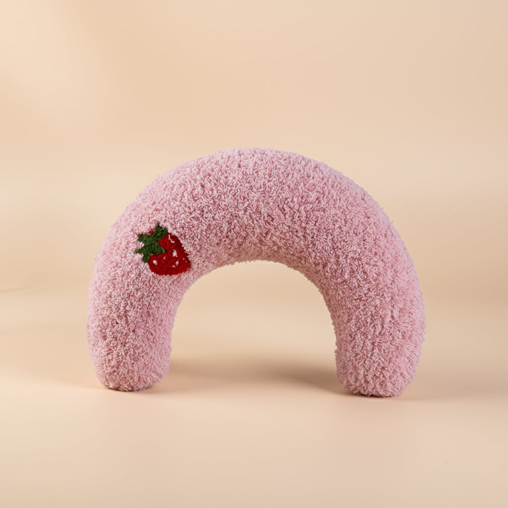 U-Shaped Plush Cat Pillow | Soft Cervical Support & Cozy Play Cushion