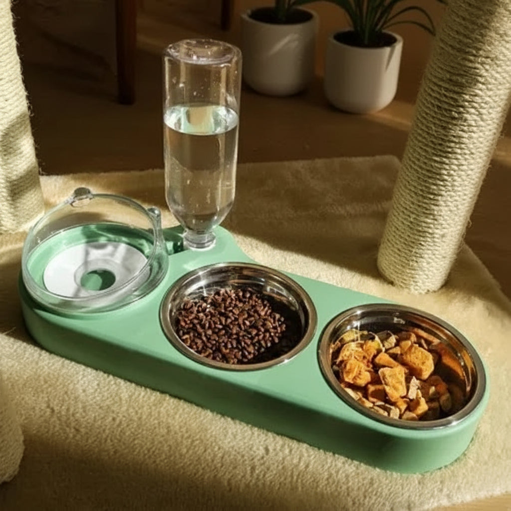 Smart Dual Pet Bowl with Automatic Water Refill | Ergonomic Design