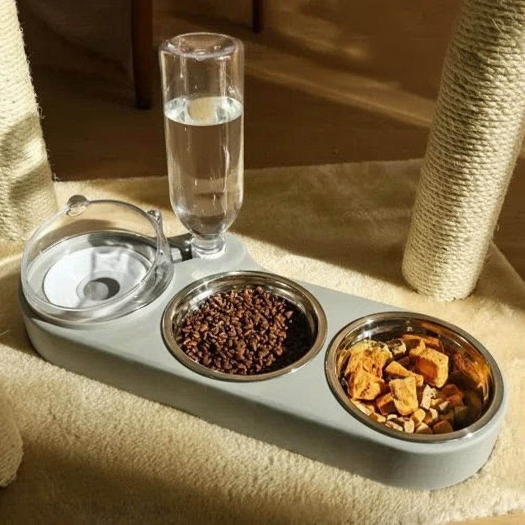 Smart Dual Pet Bowl with Automatic Water Refill | Ergonomic Design